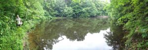 Photograph of Richard along pond